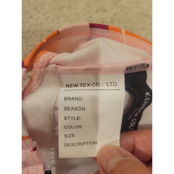 NWOT Kenneth Cole Women’s 1 Piece Swimsuit Bathing Suit Pink/Peach Halter Size 6 - Picture 4 of 7